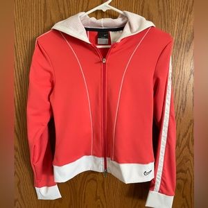 Nike Zip Front Hoodie Jacket Dri-Fit Women’s Sz XS Pink Melon Running Activewear